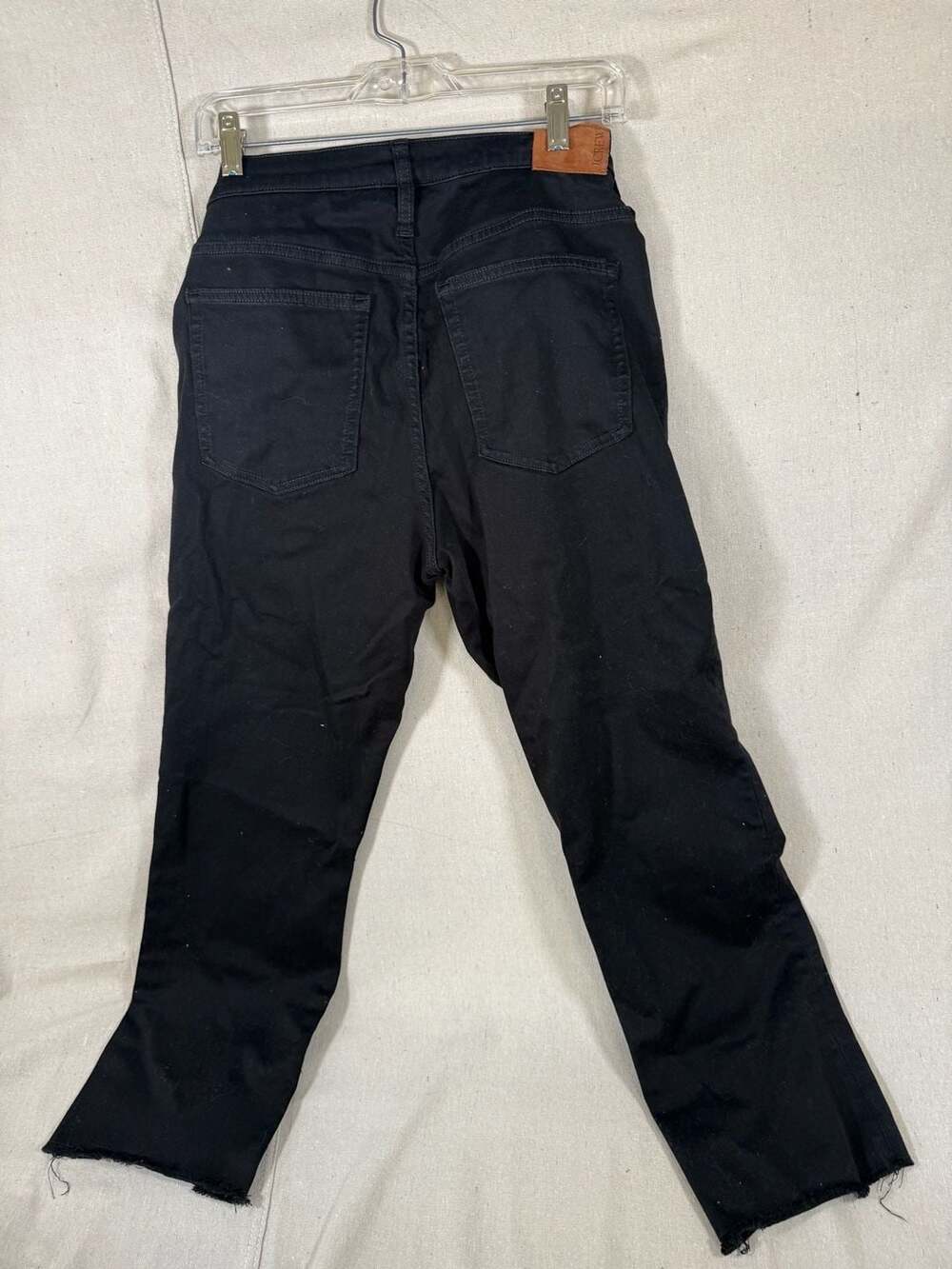 J.Crew 9" Demi-Boot Crop Jeans in Black with Raw Hem Size 30 - Picture 4 of 5